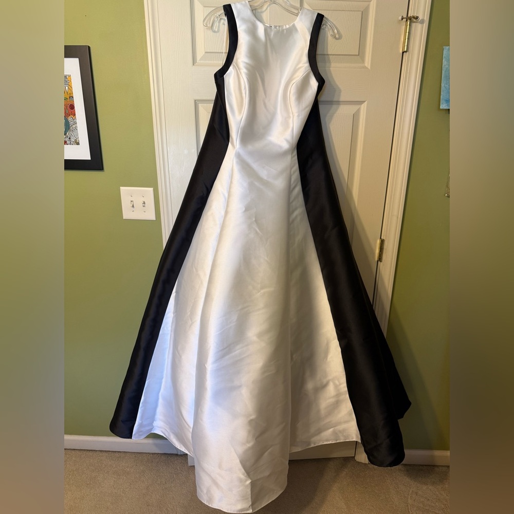 Elegant Black and White Evening Gown